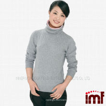 Женская водолазка Серый вязаный кашемировый свитер